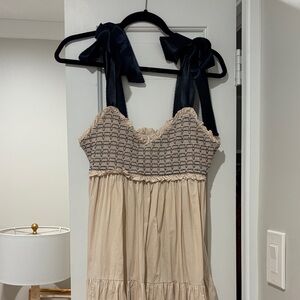 Free People Maxi Dress with Navy and Beige Bluebell
